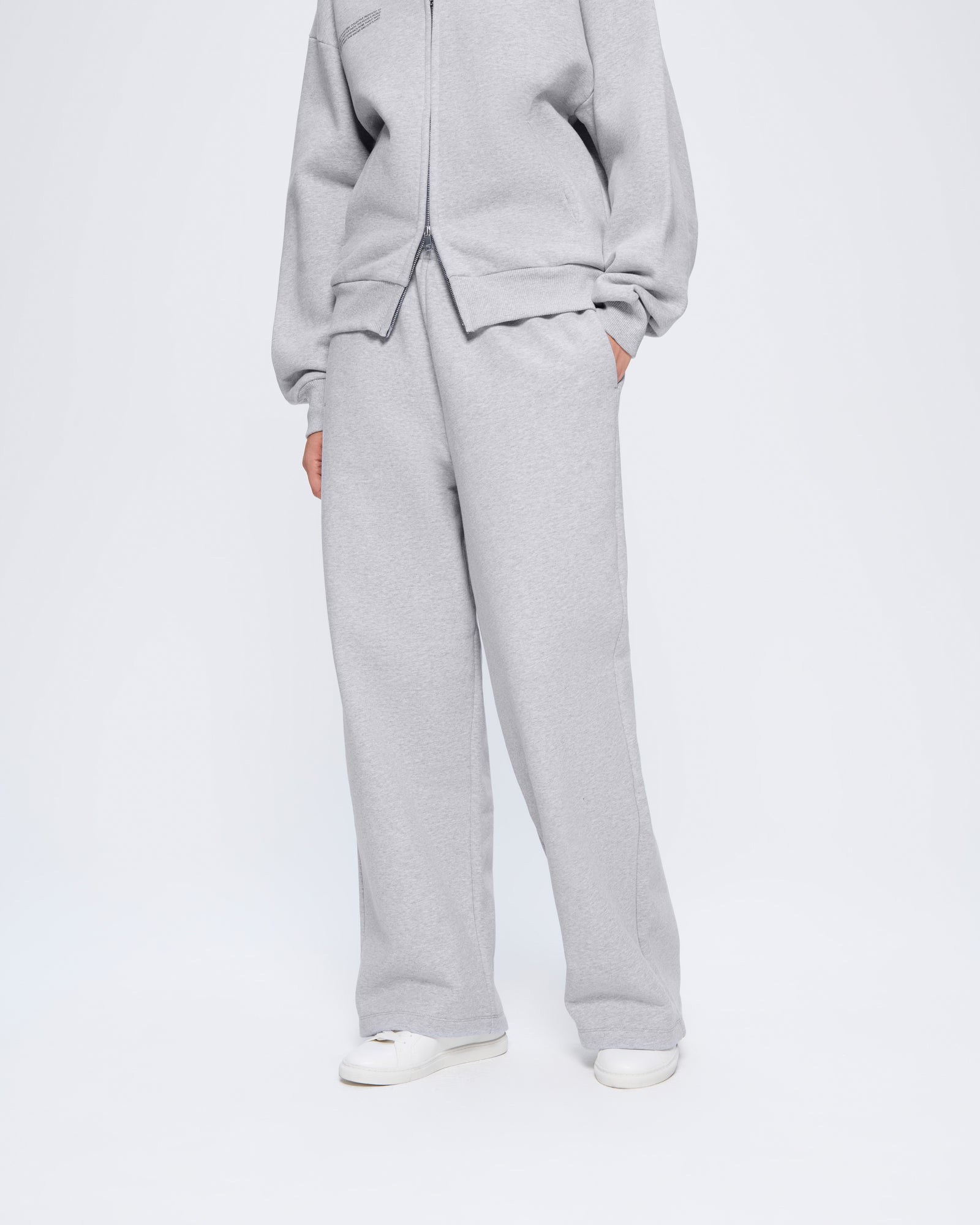 Womens 365 Heavyweight Straight Leg Track Pants - Grey Marl - 3