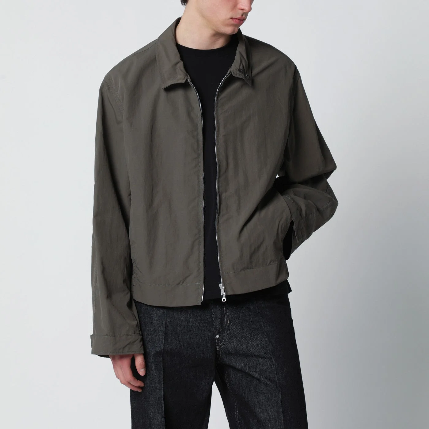 Khaki zip-up jacket - 1