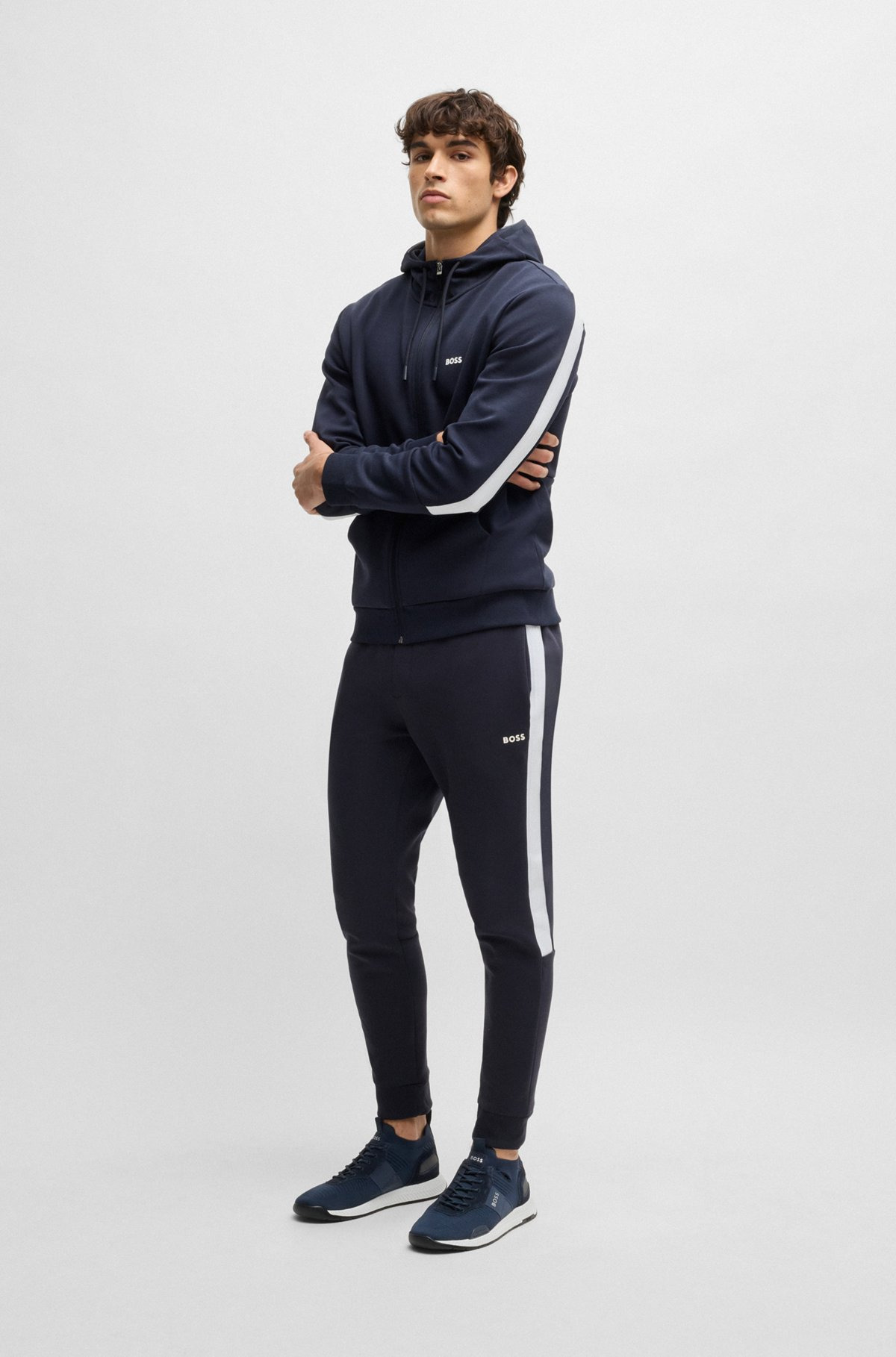 KNITTED-UPPER TRAINERS WITH BRANDING AND SUEDE TRIMS - 3