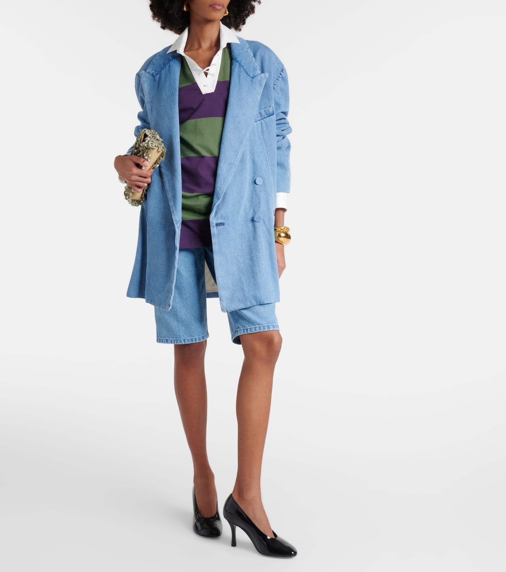 Oversized denim blazer - 2