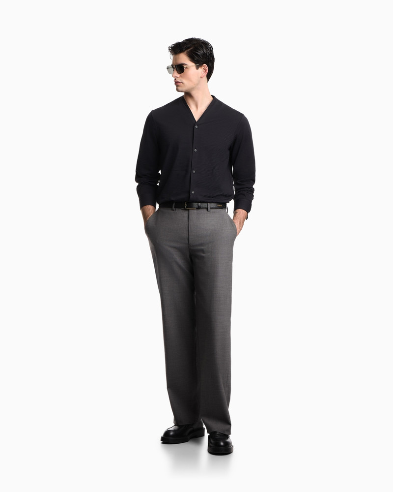 SOFT-FINISH STRETCH WOOL-CANVAS TROUSERS 2