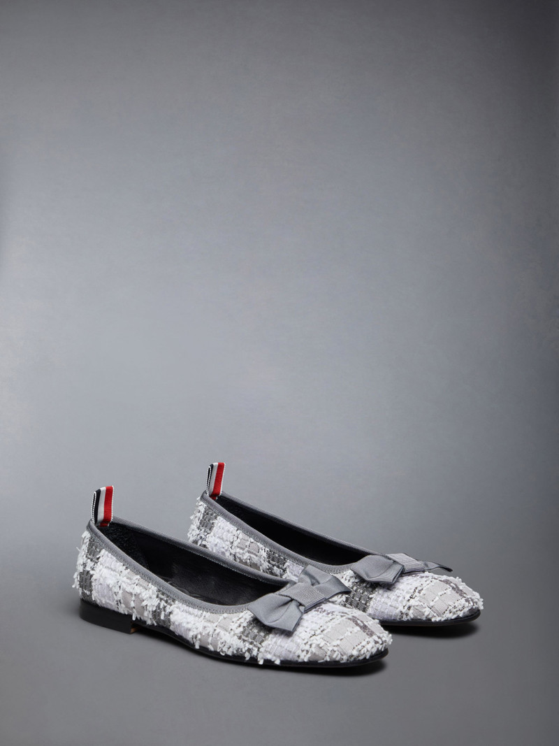 Thom Browne Tartan Tweed Leather Sole Opera Ballerina outlook
