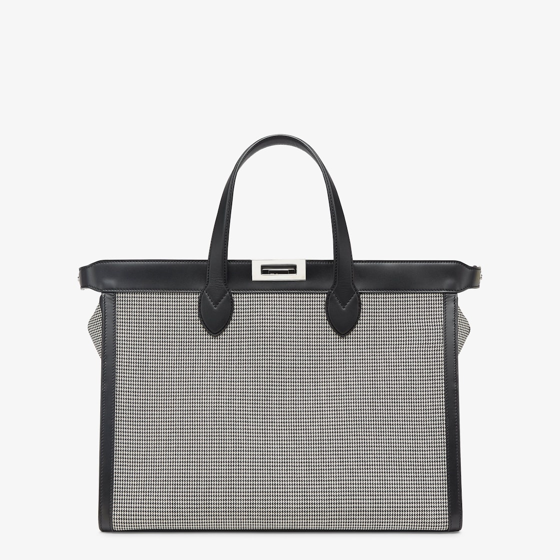 Peekaboo ISeeU Forty8 bag made of fabric with a black and white houndstooth micro motif embellished  - 2