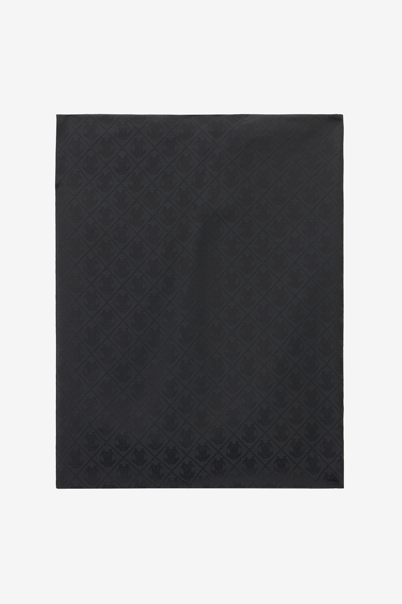 Black Stole With All-Over Mirror Snake Monogram 1