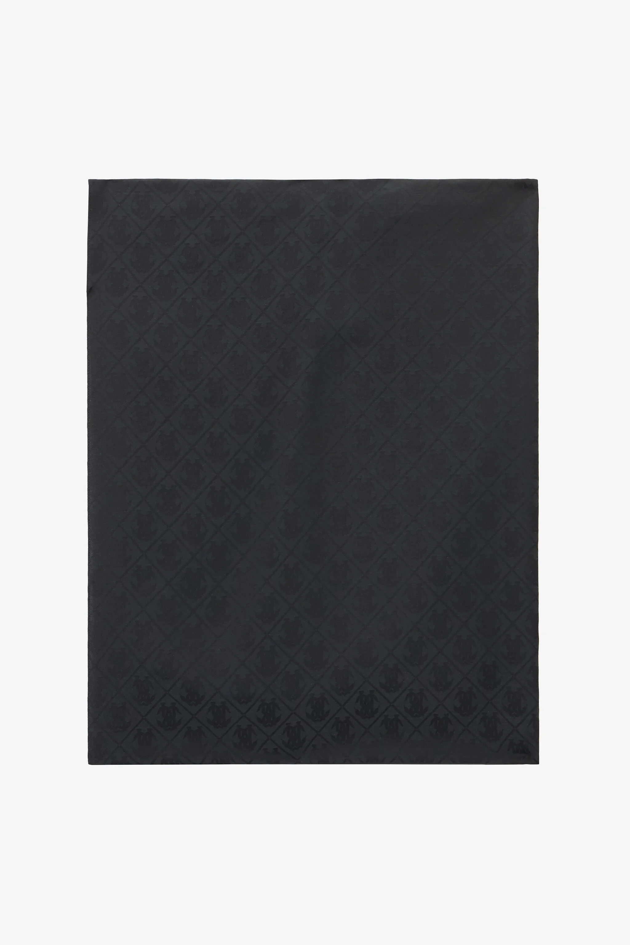 Black Stole With All-Over Mirror Snake Monogram - 1