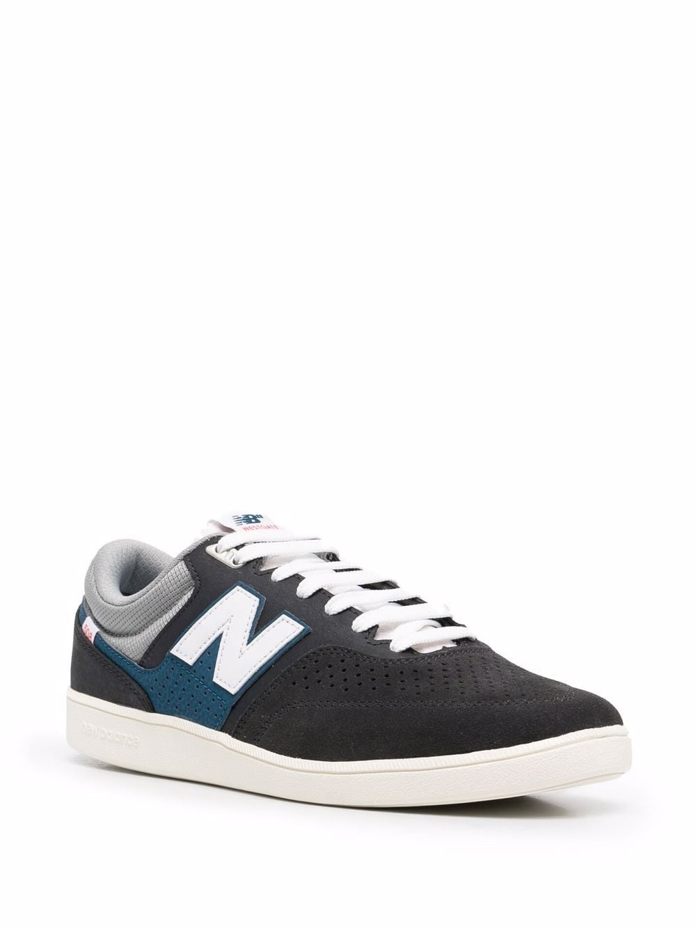 logo-patch suede low-top sneakers - 2