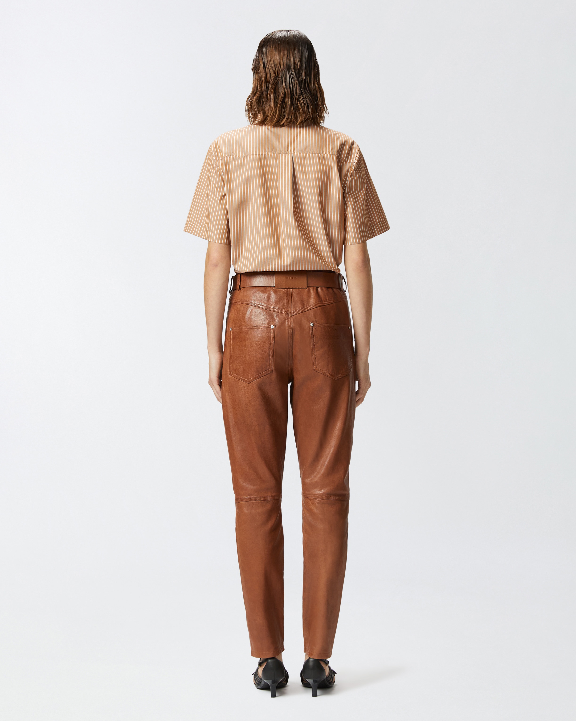 LEATHER TROUSERS WITH BELT - 4