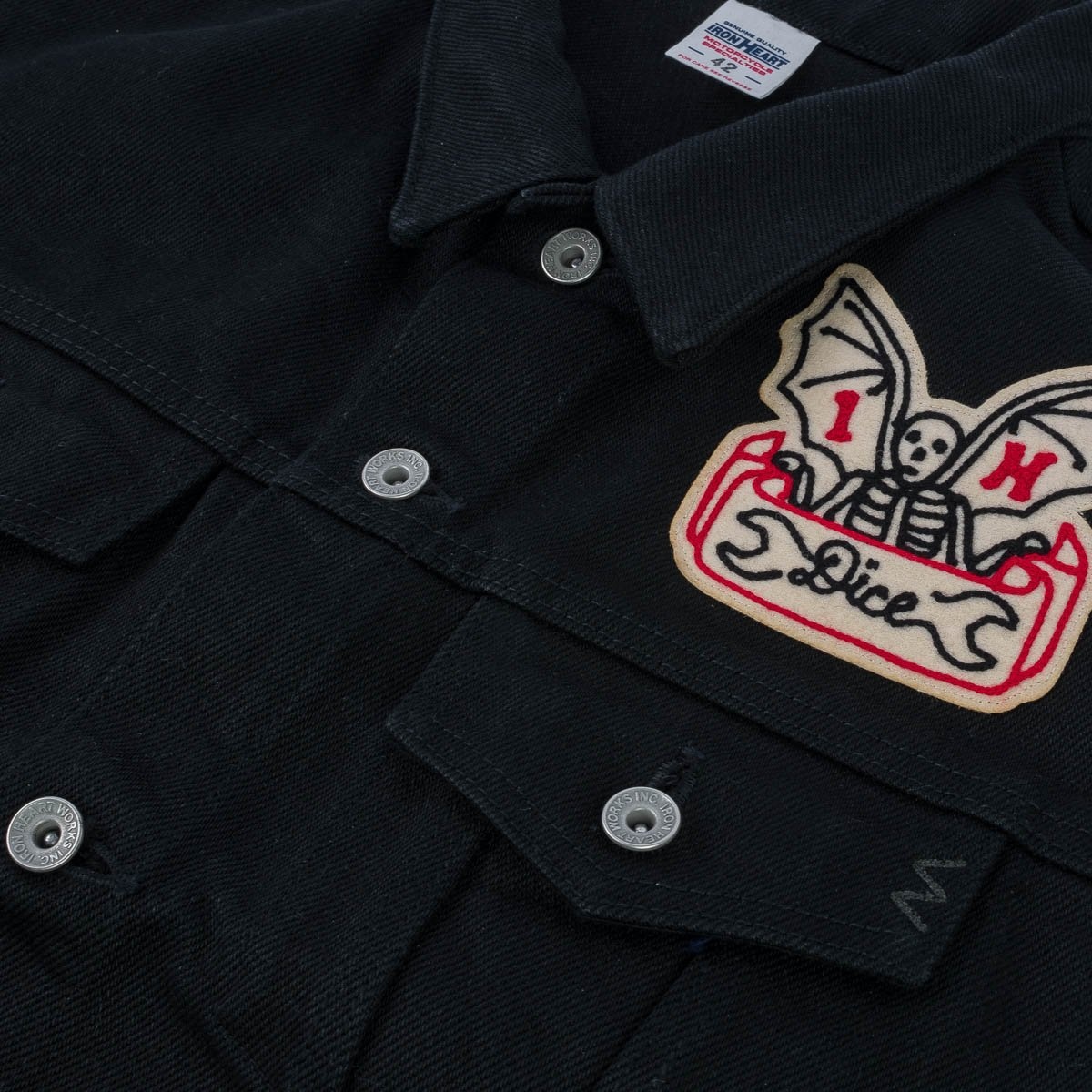 IHV-IHxDM-01 Iron Heart x DicE x Giulio Miglietta Collaboration 21oz Non-Fade Denim Type III Vest wi - 14