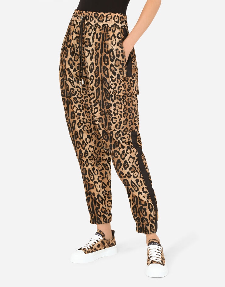 Leopard-print nylon pants - 4