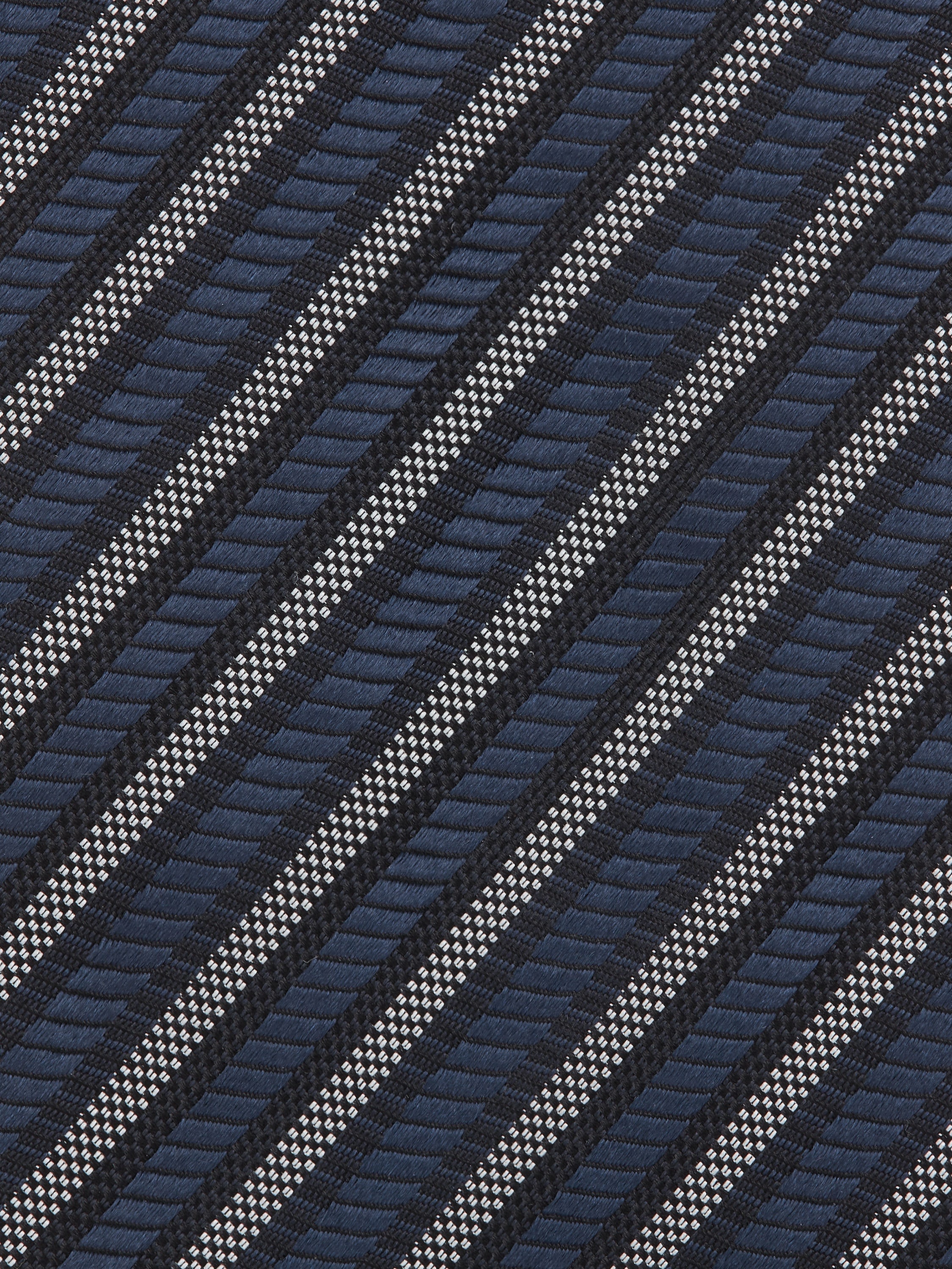 DARK BLUE CINQUE PIEGHE SILK TIE - 2