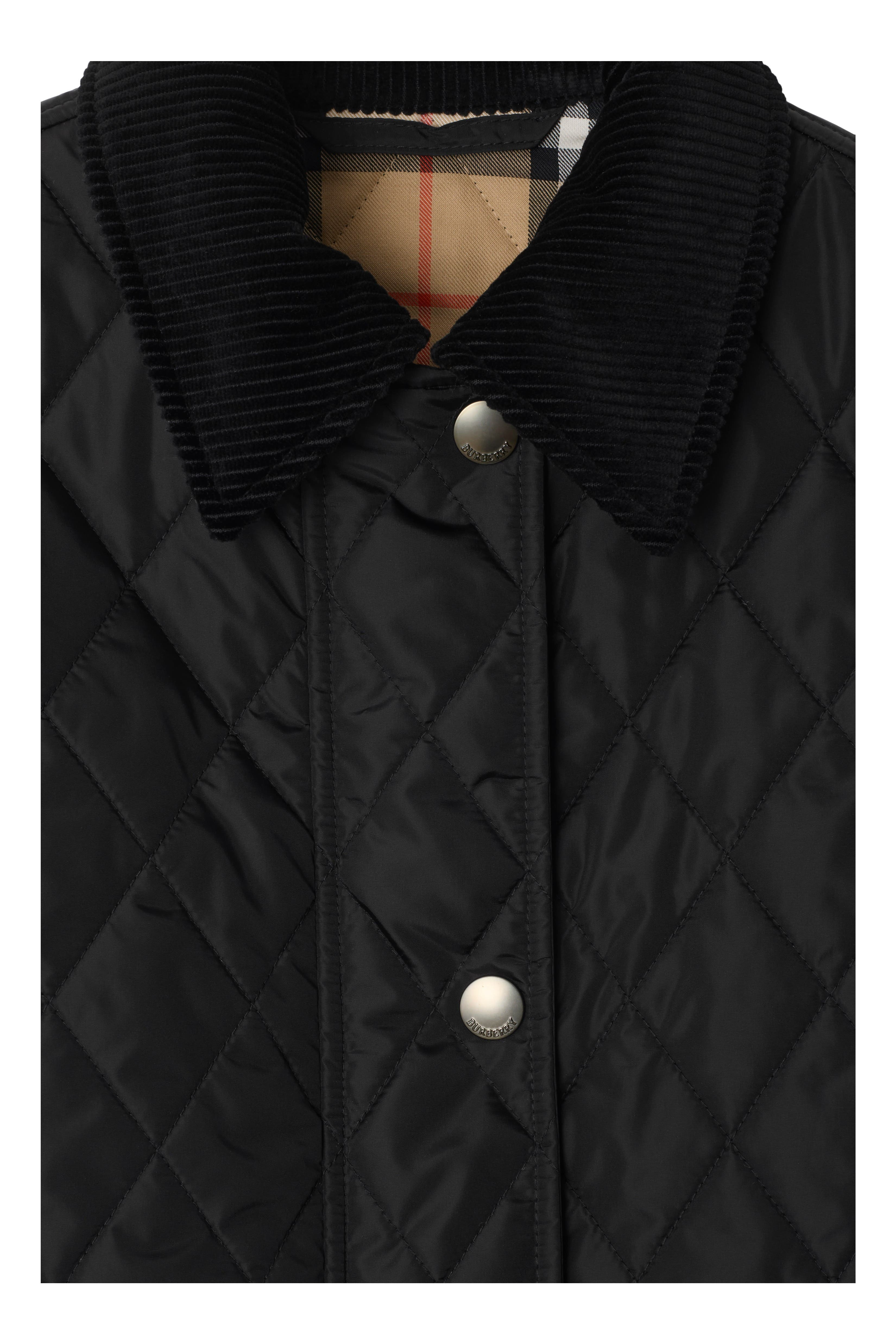 burberry Quilted Nylon Barn Jacket in Black/sand at Nordstrom - 5