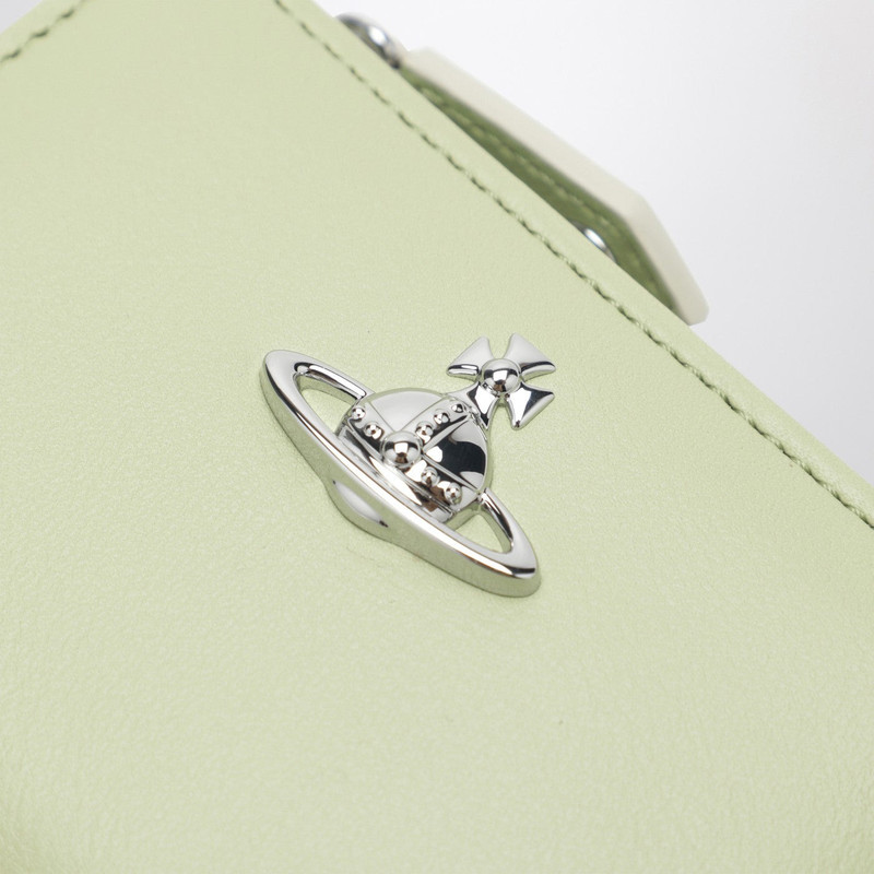 Wallet with Orb logo in pastel green 4