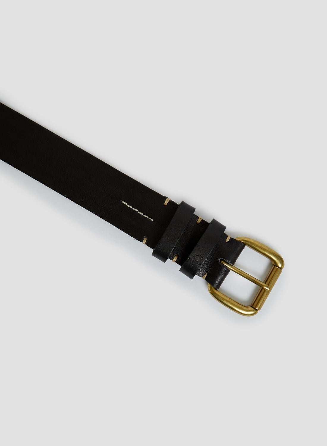 Double Keeper Belt in Black Leather - 2