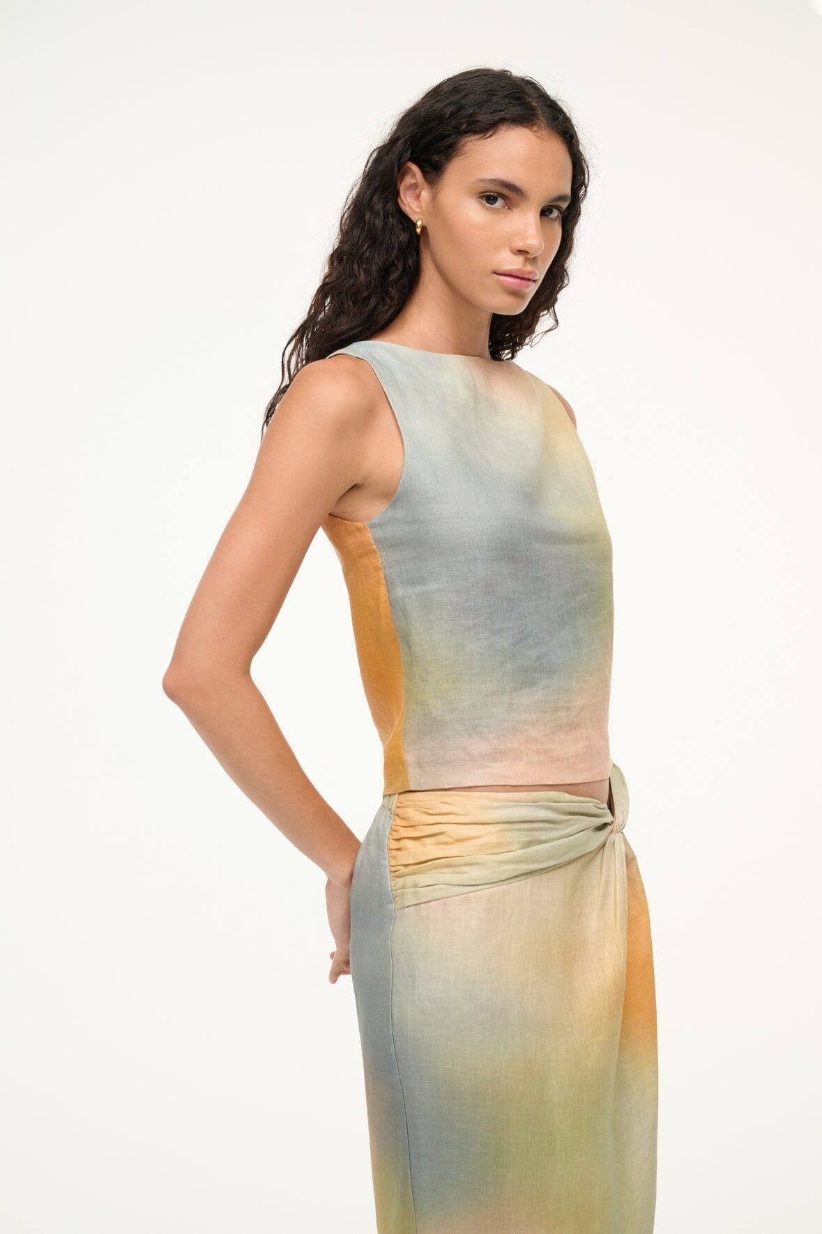 STAUD BOA LINEN TOP PASTEL CLOUDS - 4