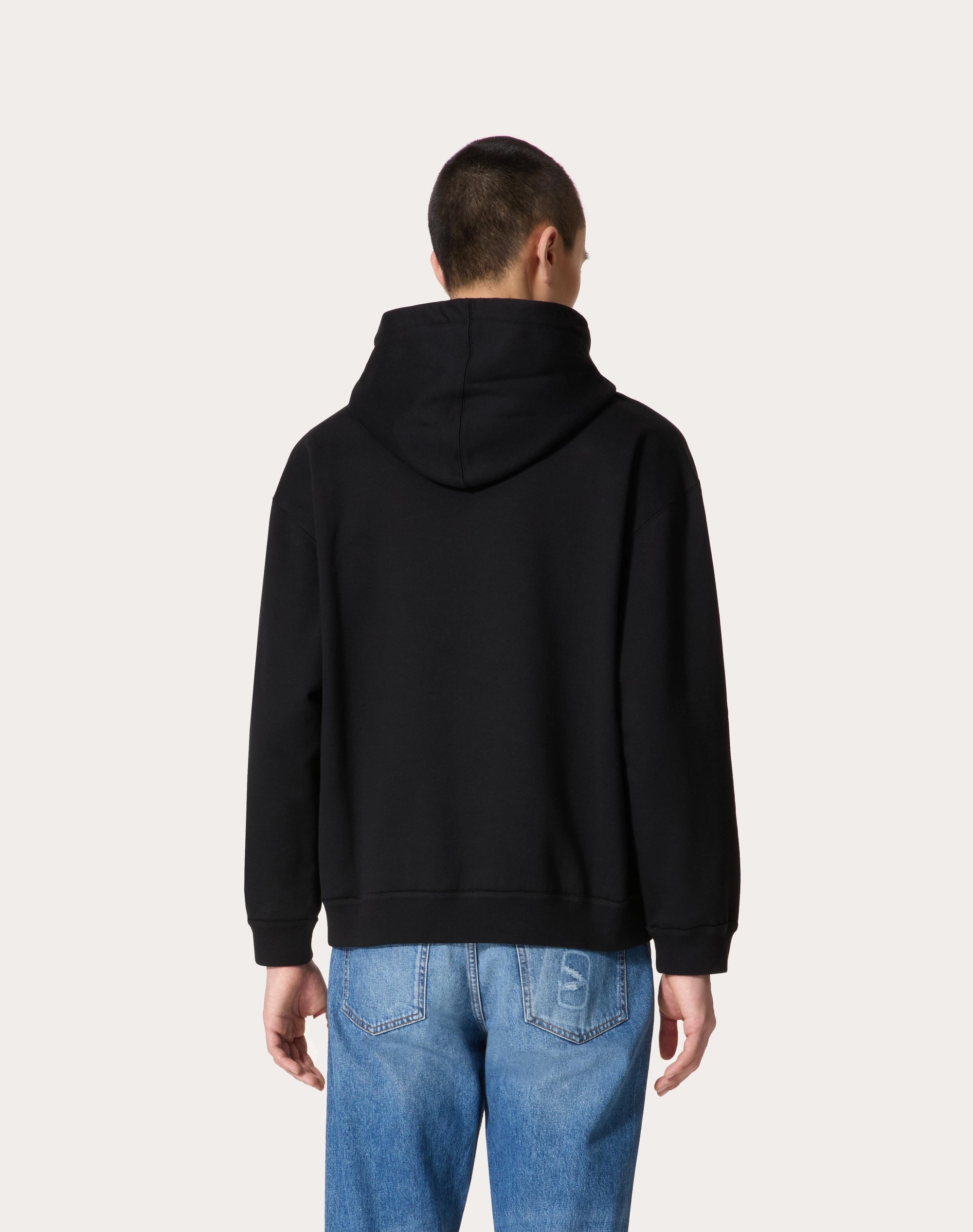 HOODED SWEATSHIRT WITH VLTN PRINT - 4