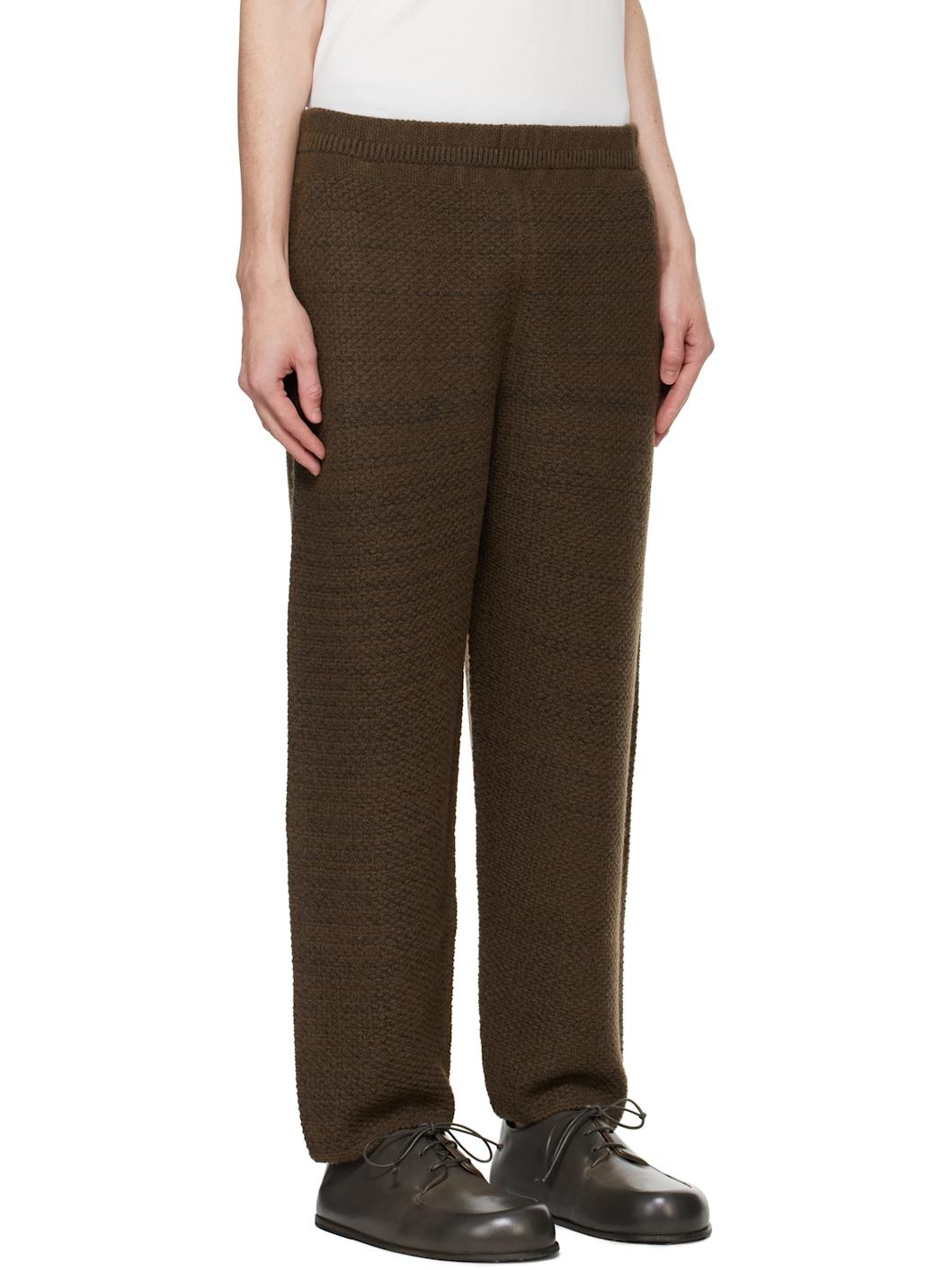 Brown Rustic Knit Sweatpants - 2