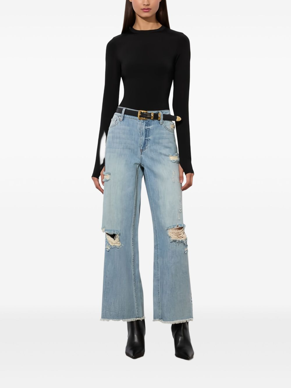 Devoe distressed raw-hem jeans - 2