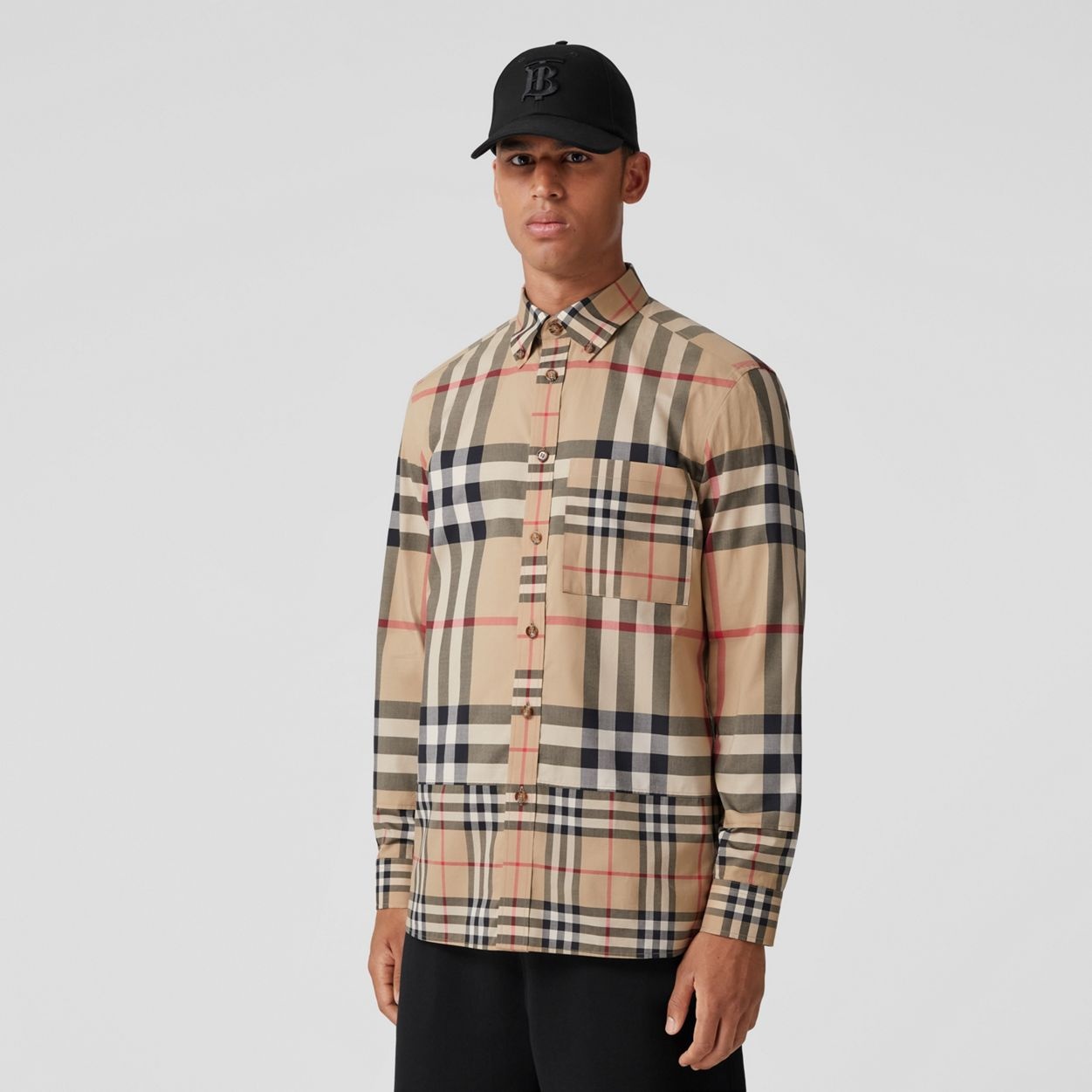 Contrast Check Cotton Shirt - 7