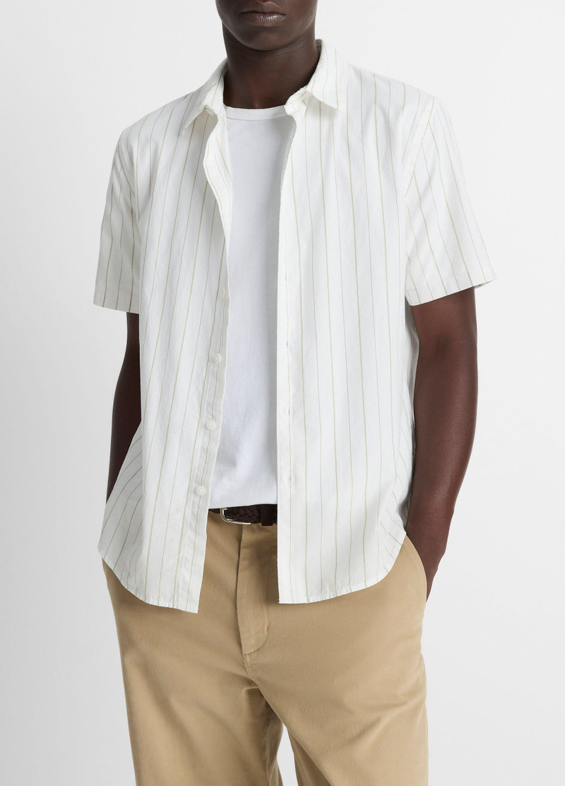 Chatsworth Stripe Cotton Short-Sleeve Button-Front Shirt 1