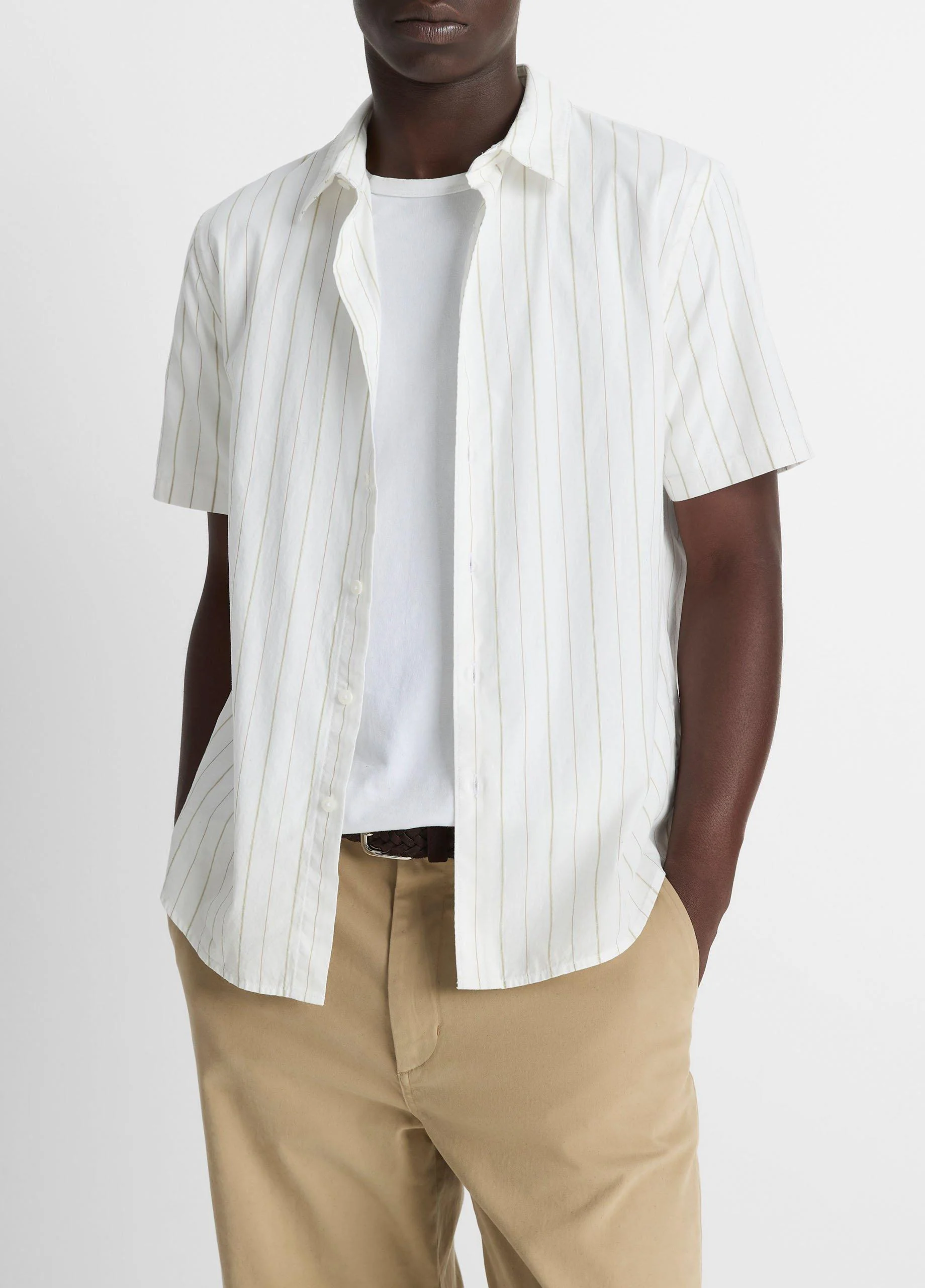 Chatsworth Stripe Cotton Short-Sleeve Button-Front Shirt - 1