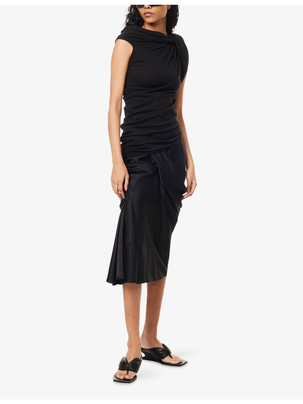 Twist Asymmetric Stretch-Woven Top - 2