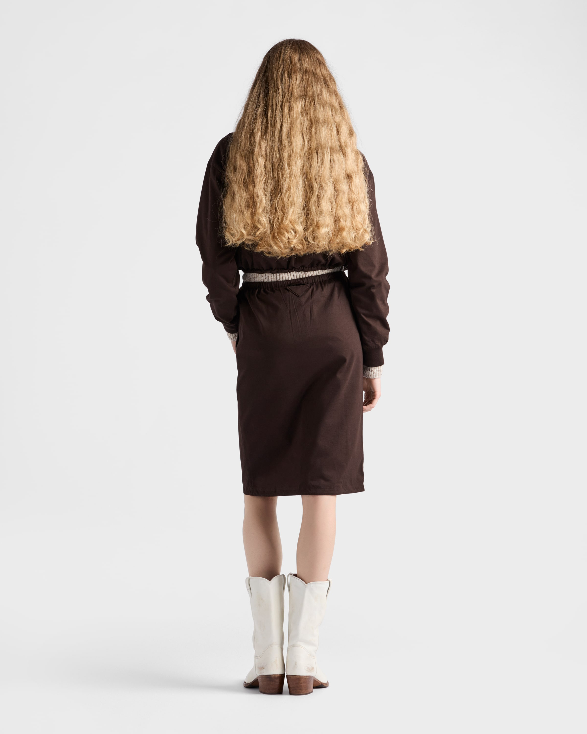 Reversible cotton jersey and Re-Nylon hoodie - 5