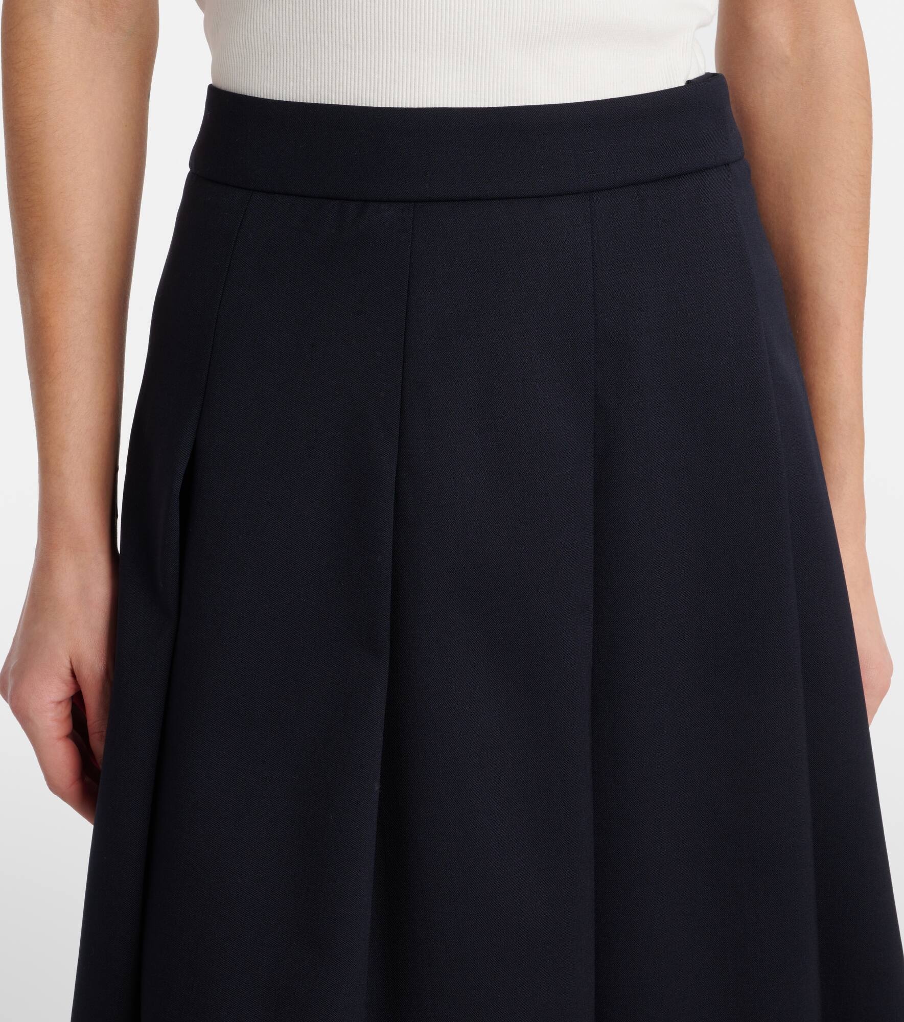 Pleated wool-blend miniskirt - 4