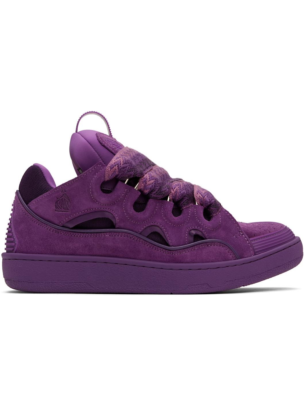 Purple Curb Leather Sneakers - 1