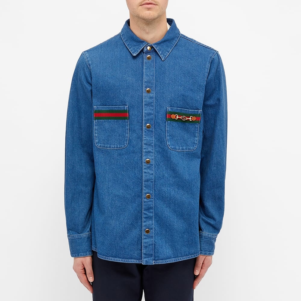 Gucci Horse Bit Denim Overshirt - 4