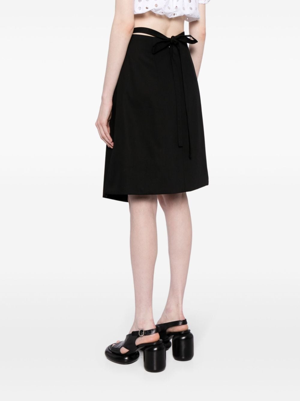 wraparound gabardine midi skirt - 4