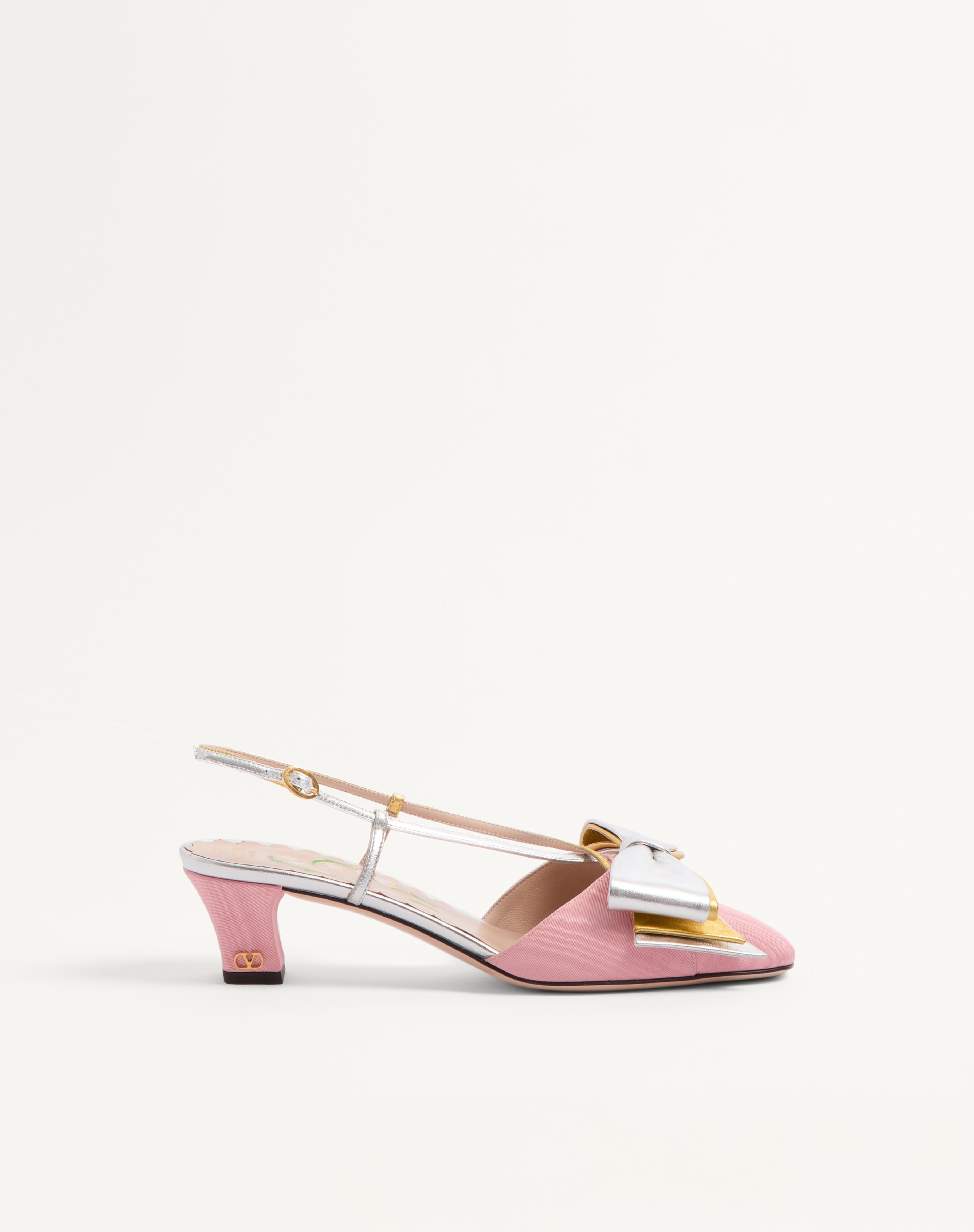 BOWOW SLINGBACK PUMPS IN MOIRÈ FABRIC 45MM - 1