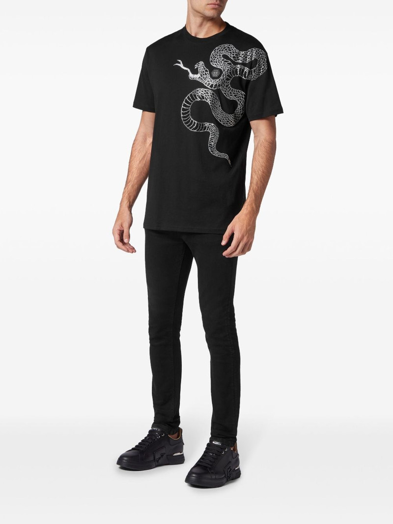 PHILIPP PLEIN snake-embellished T-shirt outlook
