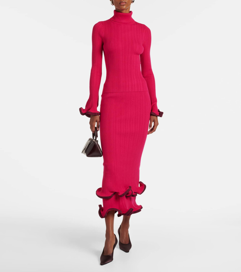 SIMKHAI Lola ruffled turtleneck sweater outlook