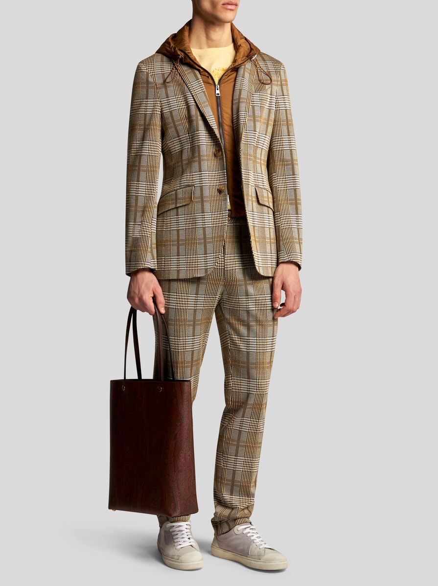CHECK BLAZER WITH REMOVABLE BIB - 4