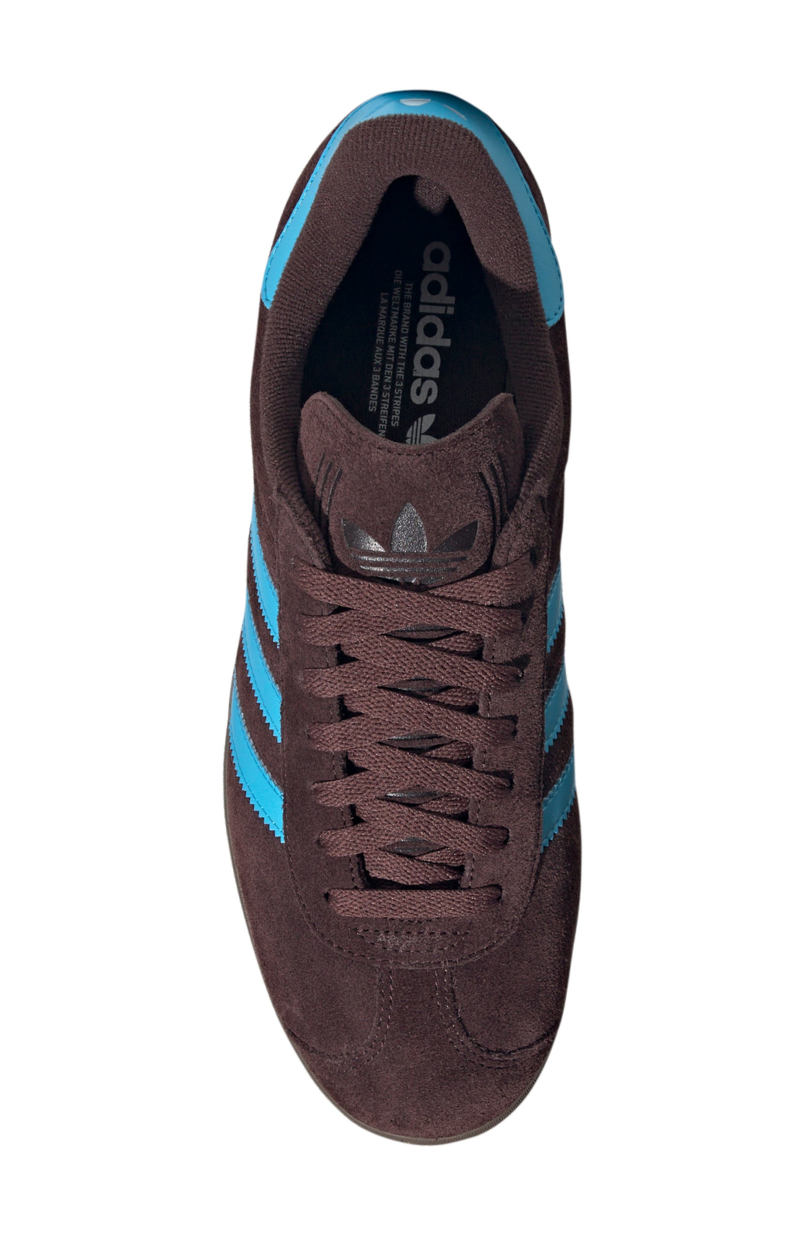 adidas Gazelle Sneaker in Shadow Brown/Sky Rush/White at Nordstrom - 4