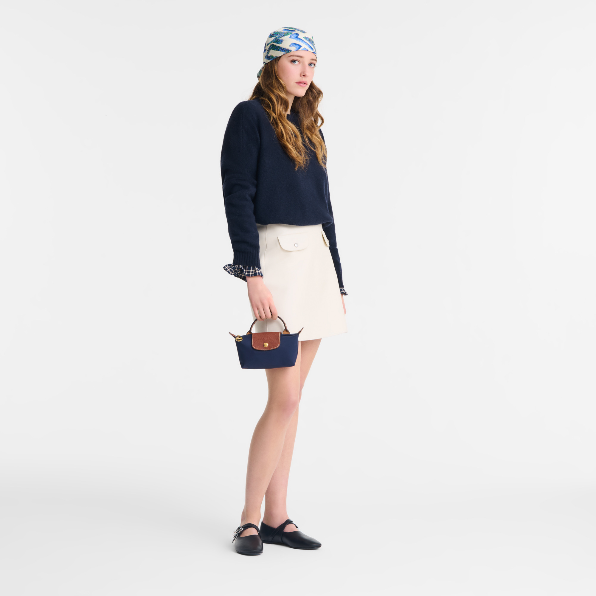 Le Pliage Original Pouch with handle Navy - Recycled canvas - 2