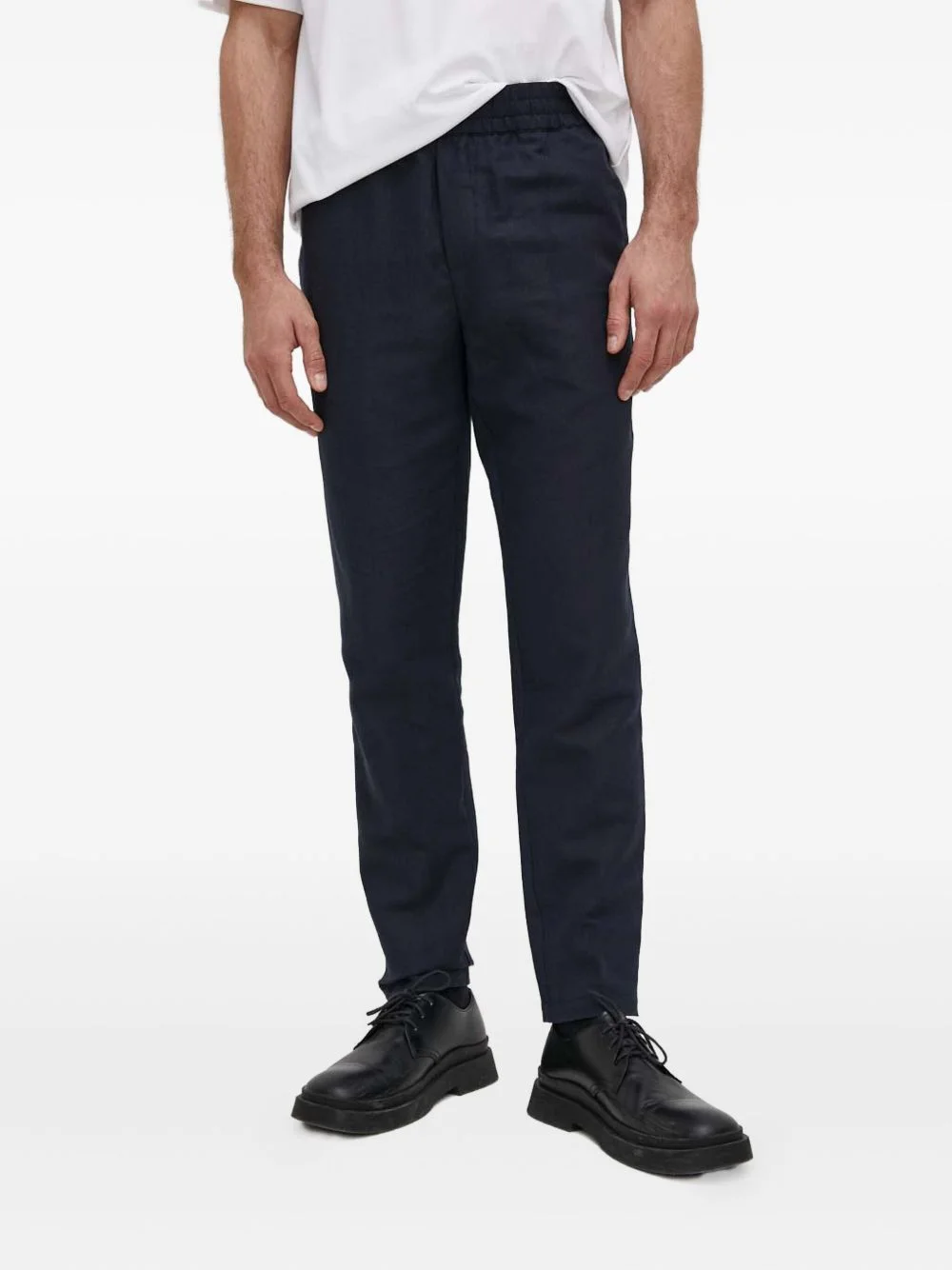 elastic-waist side-pocket trousers - 1