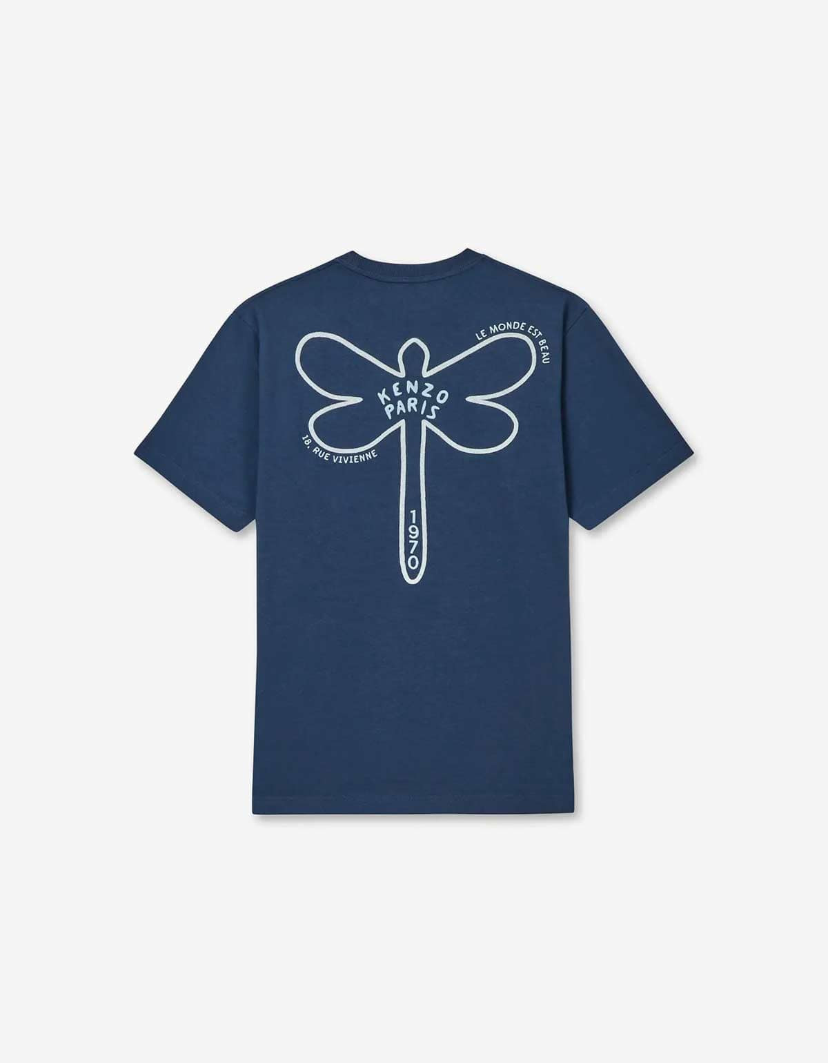 Kenzo Dragonfly Blue Embroidered T-Shirt - 3