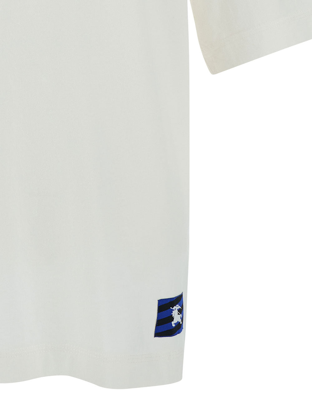 Burberry Men White Crewneck T-Shirt With Equestrain Knight Patch In Cotton Man - 3