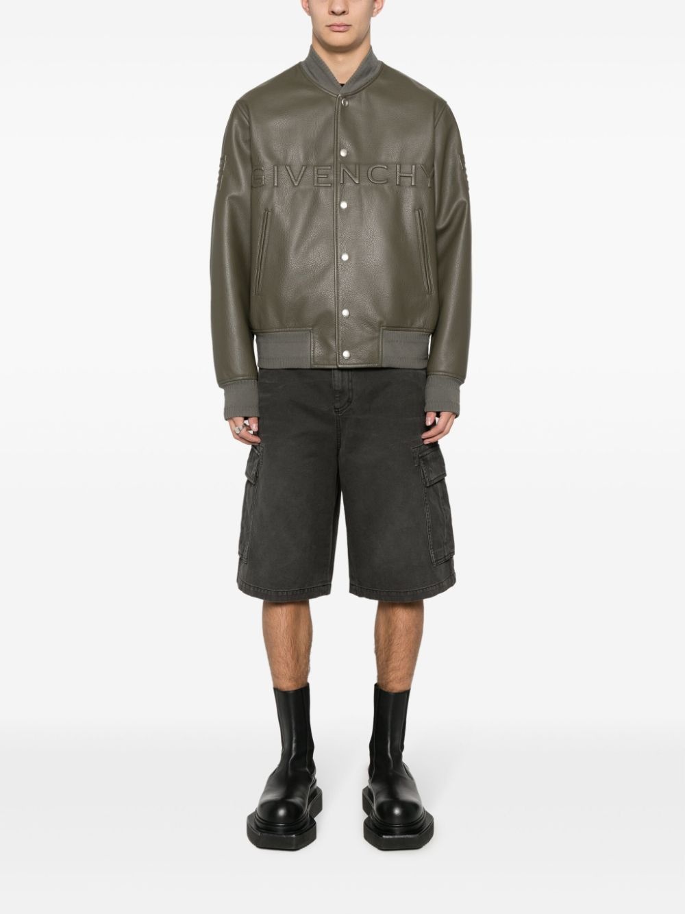 logo-embossed bomber jacket - 2