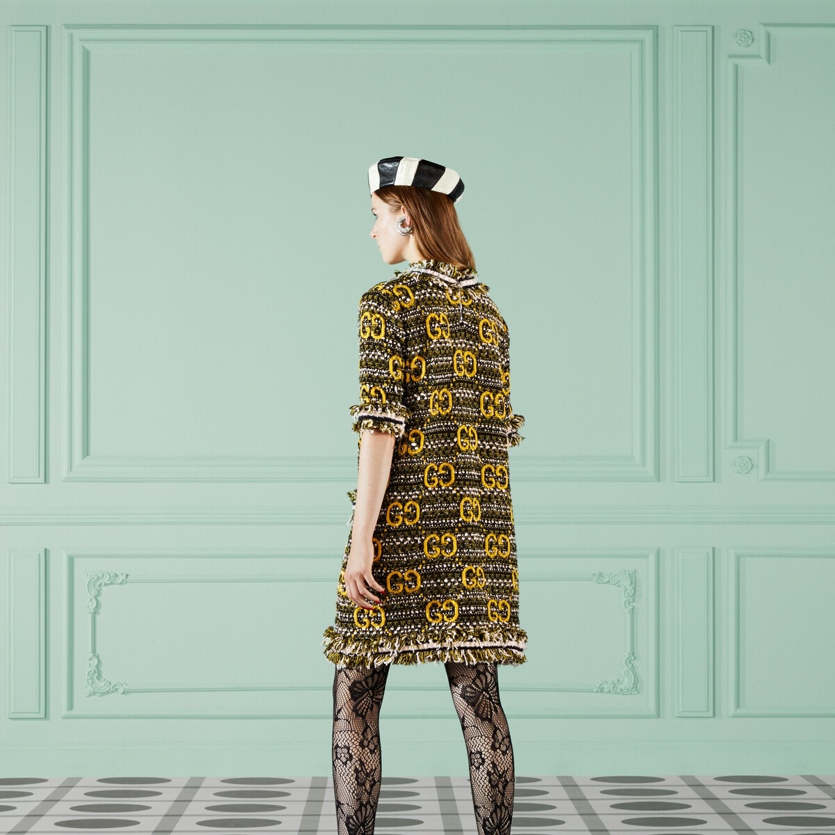 エレガントな品格◇WOOL ドレス◇GUCCI GUCCI Wool mohair GG dress | REVERSIBLE
