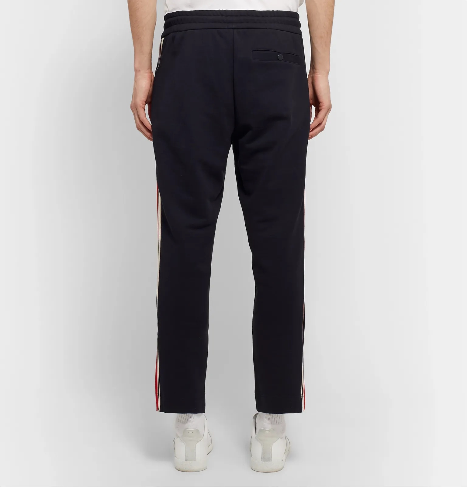 Slim-Fit Grosgrain-Trimmed Loopback Cotton-Jersey Track Pants - 5