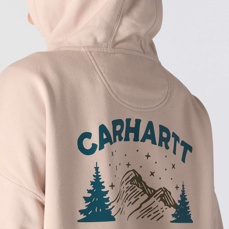Oversized-Fit Midweight Hooded Mountain Graphic Sweatshirt 5