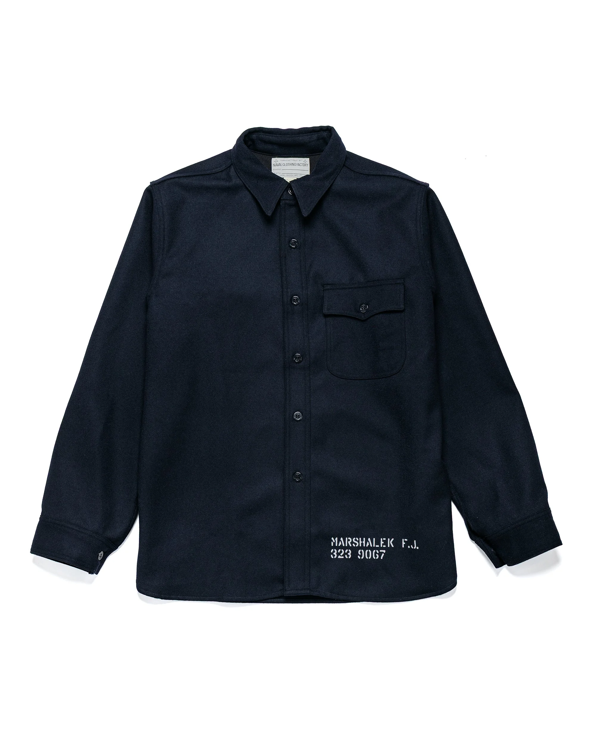 MS25102 U.S.N. Wool Blue Flannel Shirt / U.S.S. Brooklyn Navy - 1