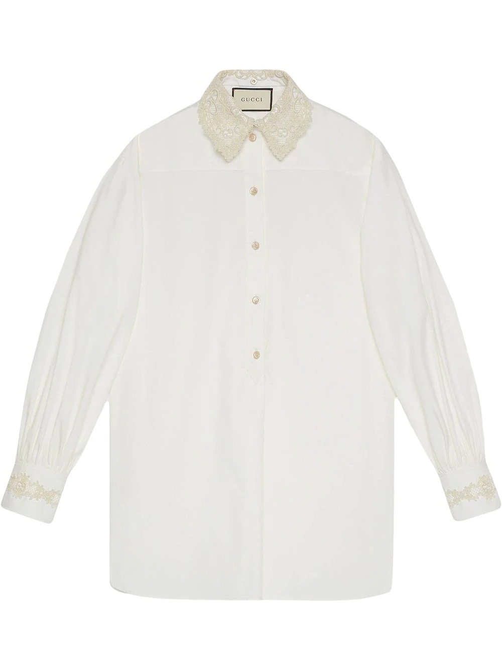 detachable collar oversized shirt - 1