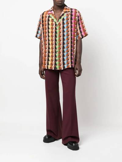 Valentino geometric-monogram print silk shirt outlook