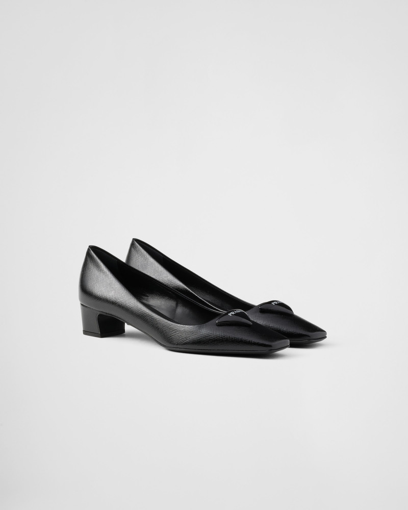 Patent Saffiano leather pumps 1