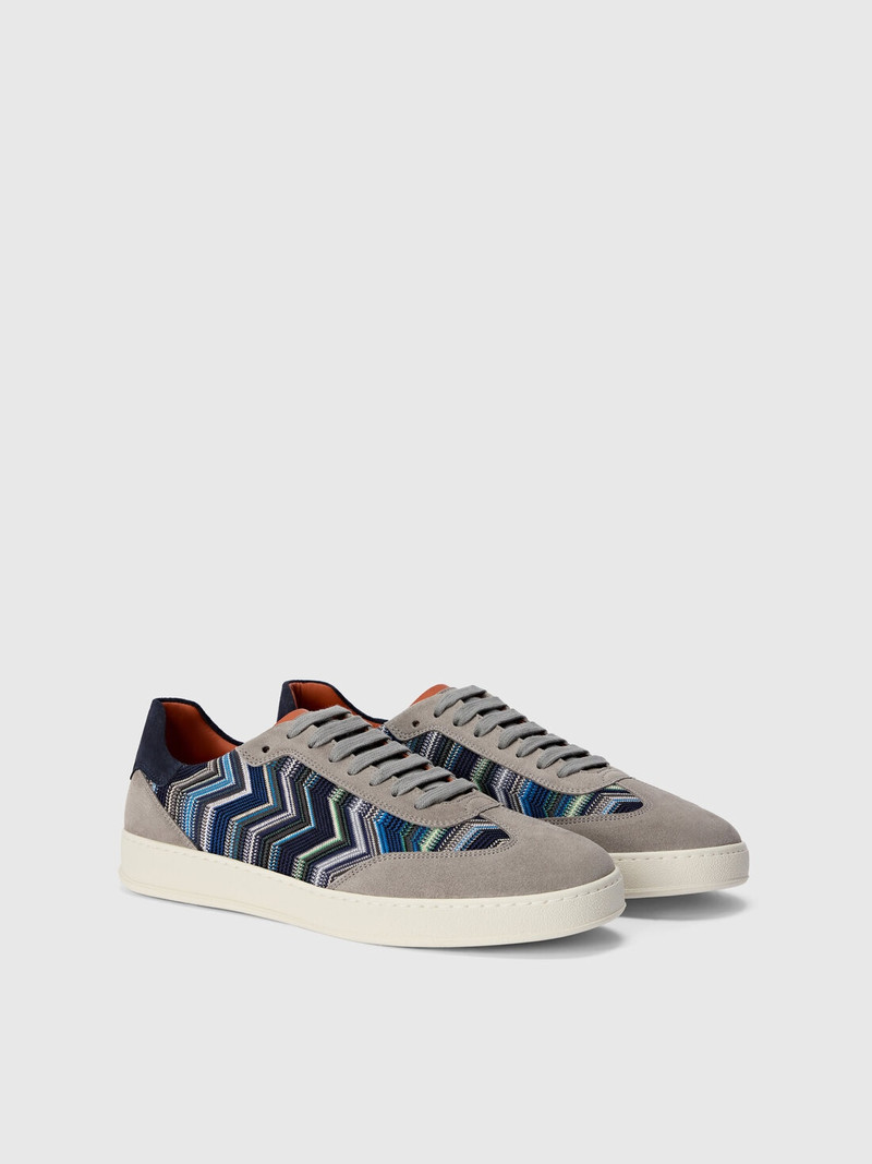 Missoni Zigzag fabric sneakers with suede inserts outlook