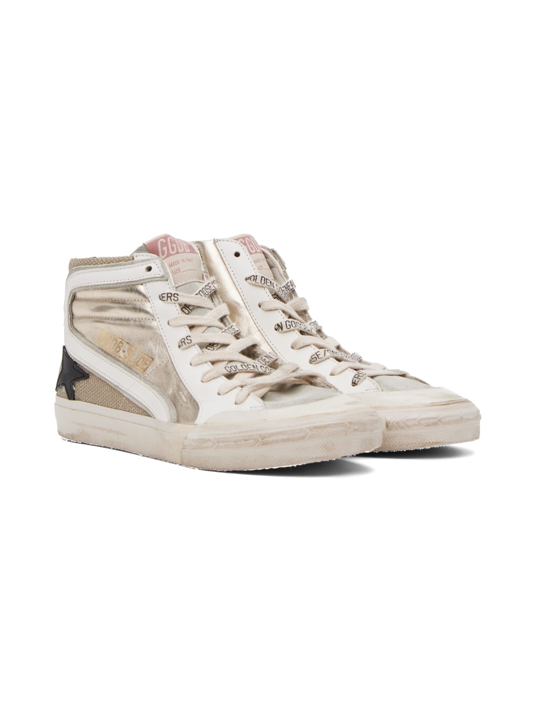 Off-White & Beige Slide Double Quarter Penstar Sneakers - 4