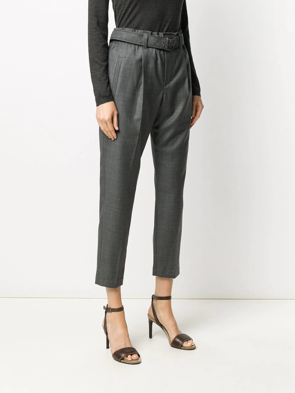 belted waist trousers - 3